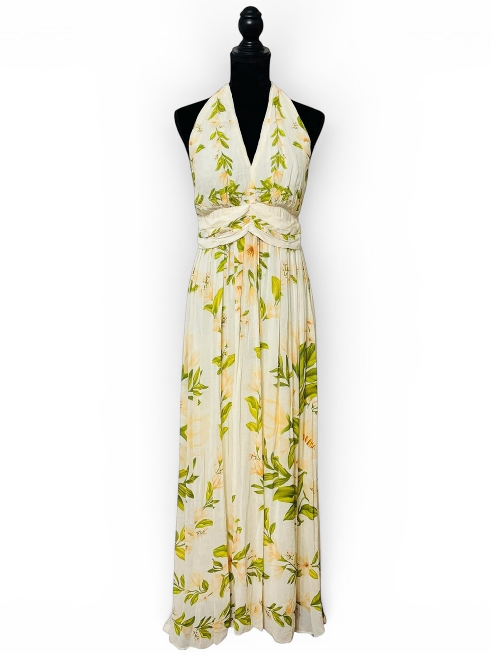 NWT FARM Rio x Anthropologie Floral Chiffon Maxi Dress Halter Small